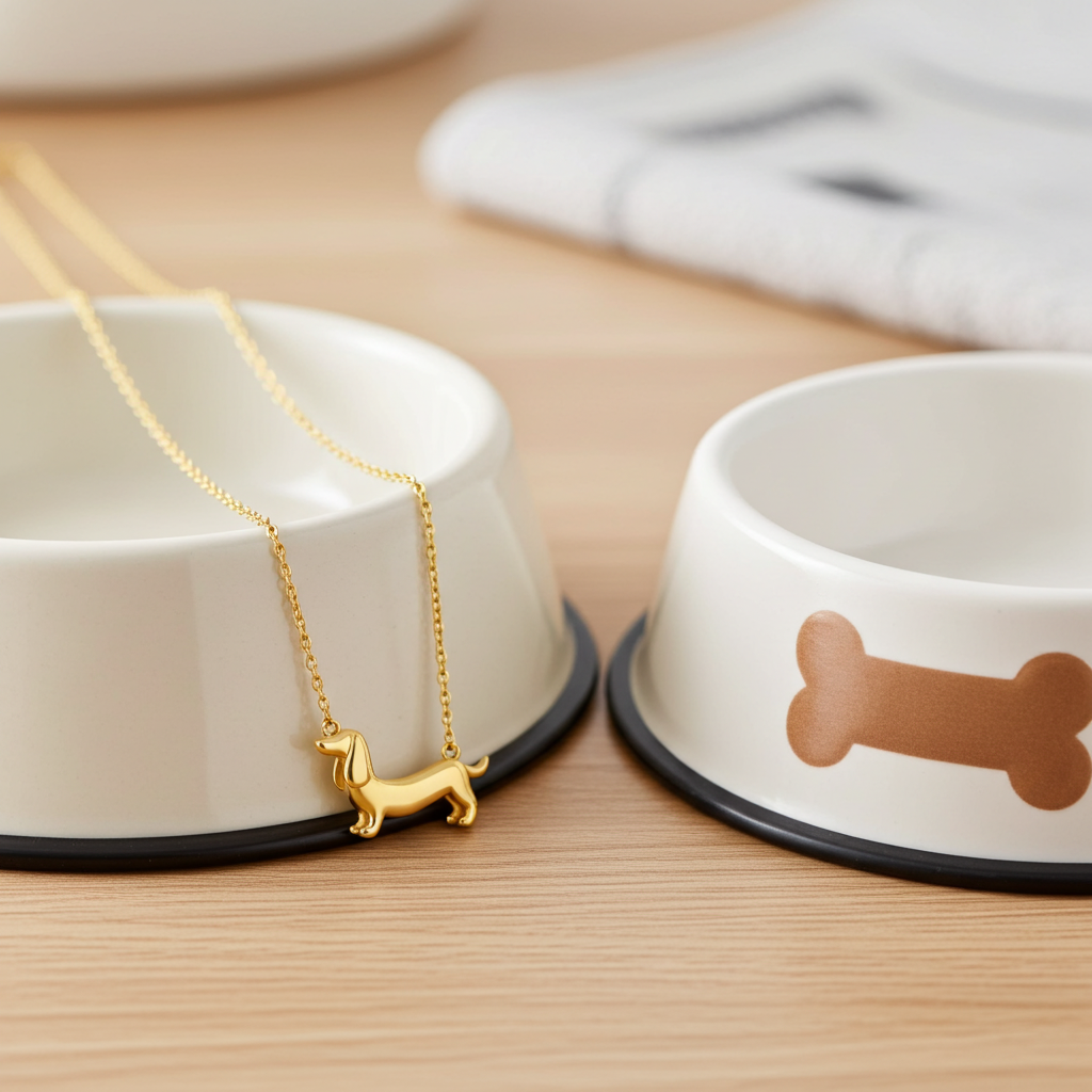 Dachshund Necklace- Gold