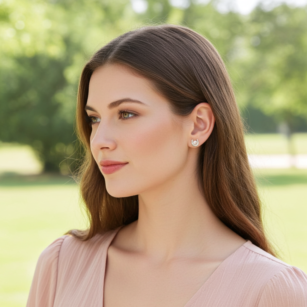 Sparkle Horseshoe Earrings - PEGASUS JEWELLERY