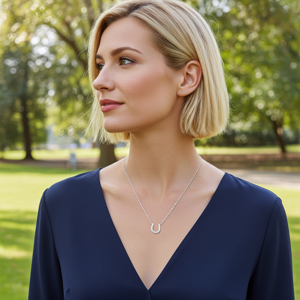Sparkle Horseshoe Necklace - PEGASUS JEWELLERY