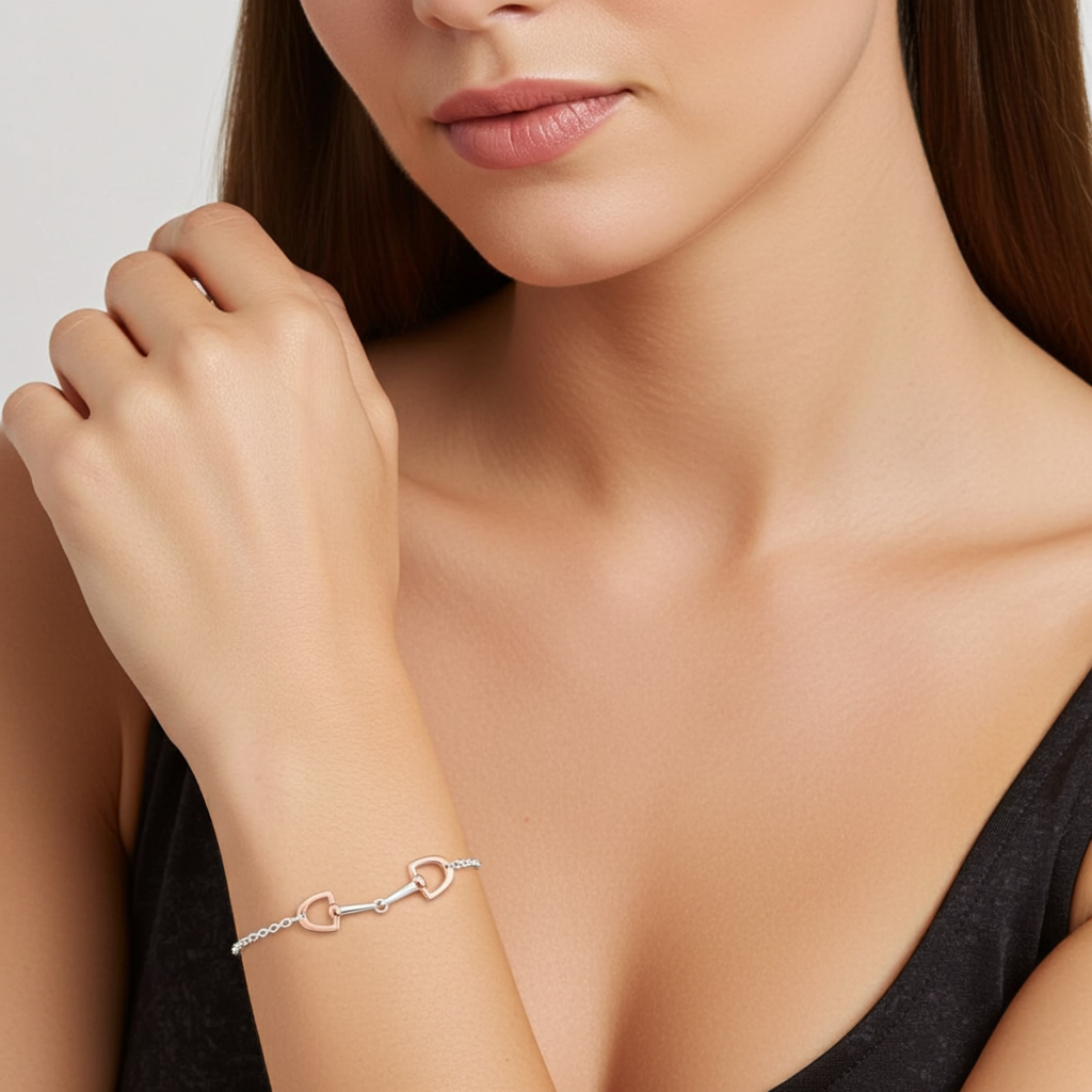 Two tone Equestrian Snaffle Bracelet - PEGASUS JEWELLERY