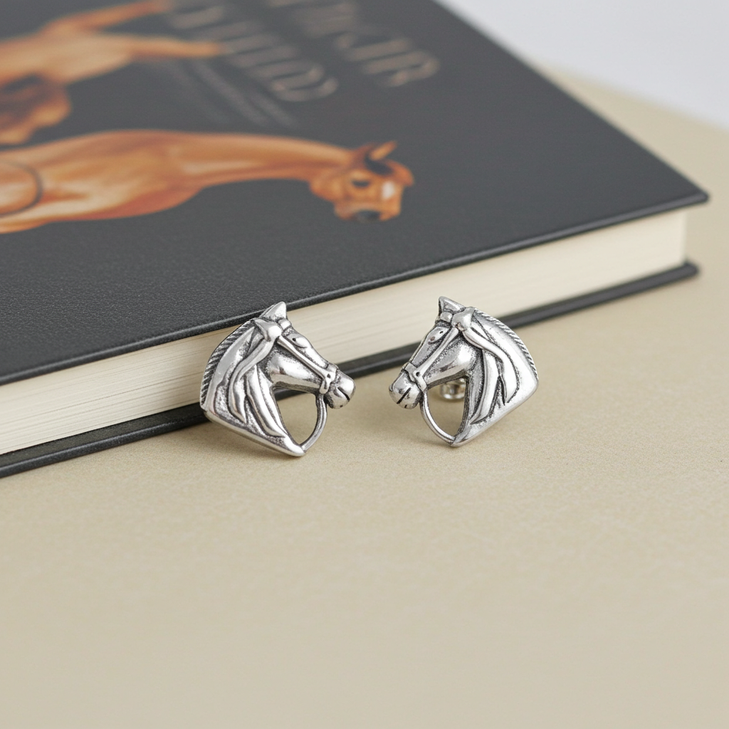 Bridled Horse Silver Earrings - PEGASUS JEWELLERY
