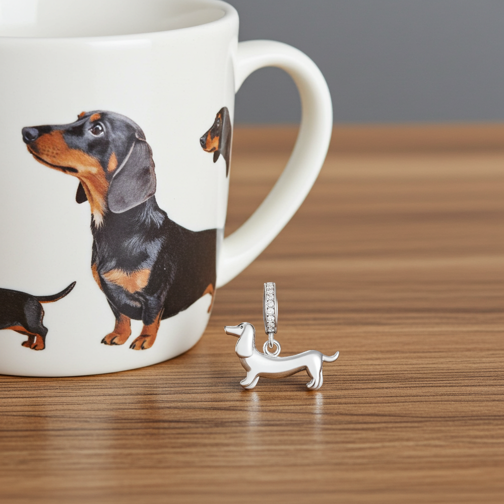 Dachshund Charm- Silver