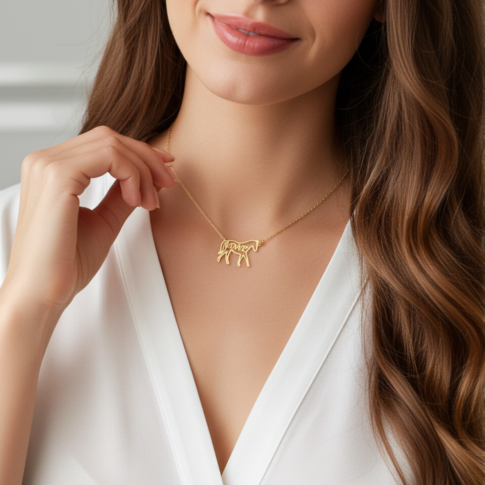 New Personalised Horse Necklace