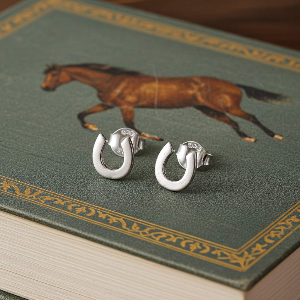 Silver Stud Horseshoe Stud Earring - PEGASUS JEWELLERY