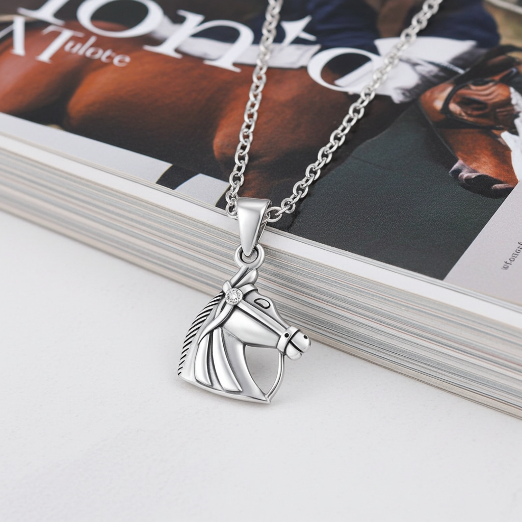 Silver Horse Head Pendant - PEGASUS JEWELLERY
