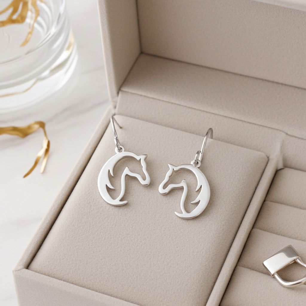 Horse Head Drop Earrings