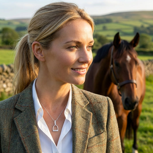 Luxury Stirrup Necklace- Silver