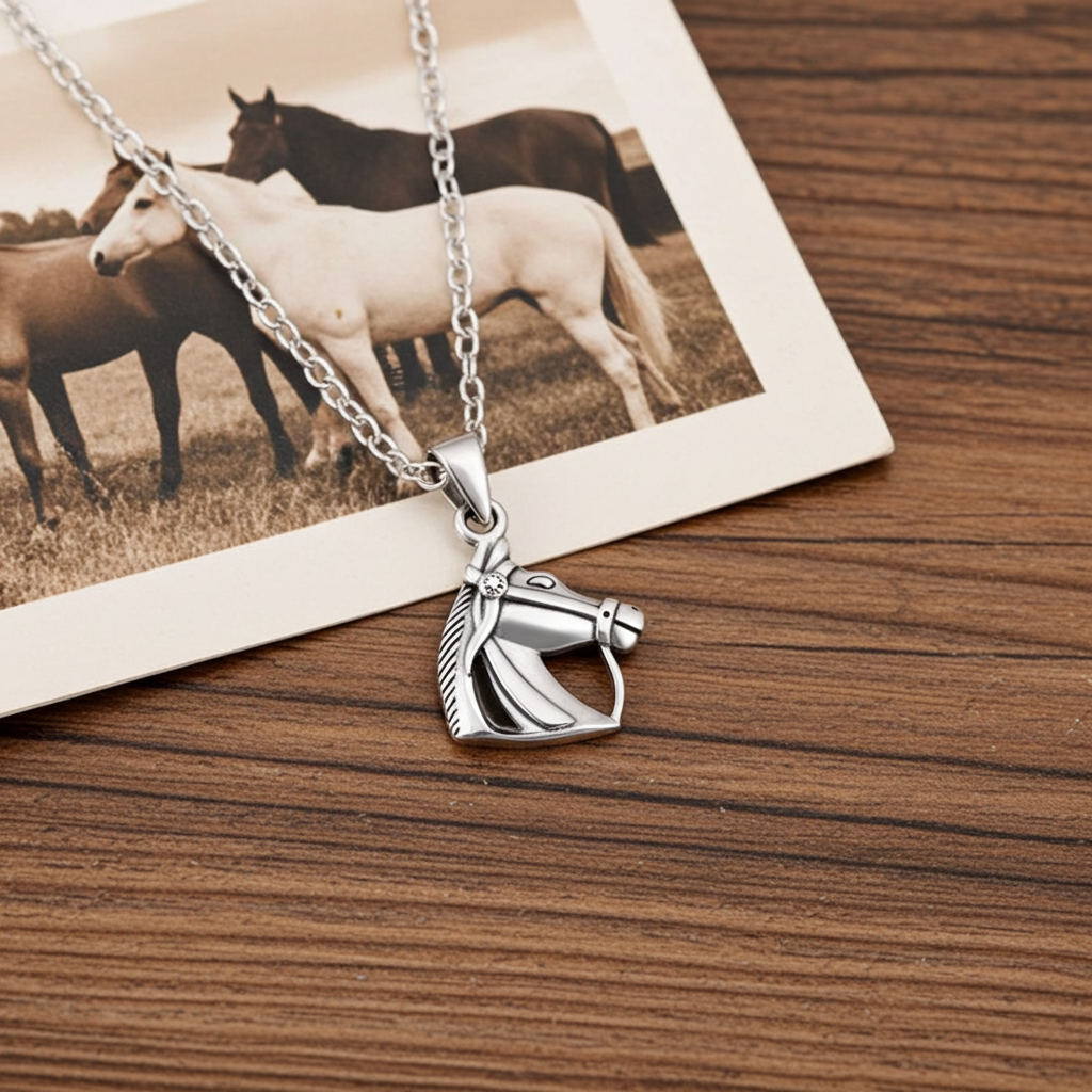 Silver Horse Head Pendant - PEGASUS JEWELLERY