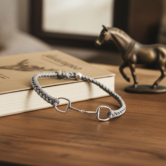 Grey & Silver Snaffle Friendship Bracelet