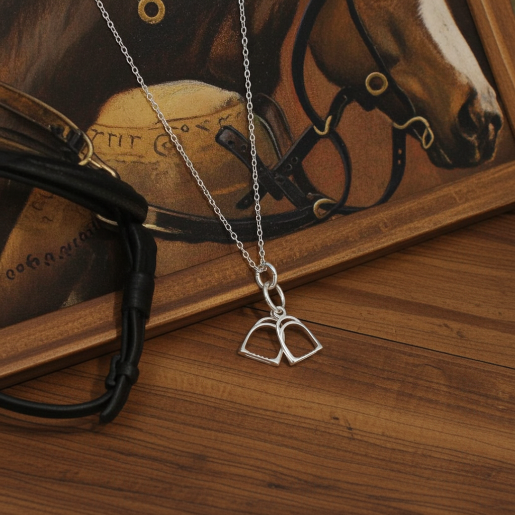 Double Silver Stirrup Necklace