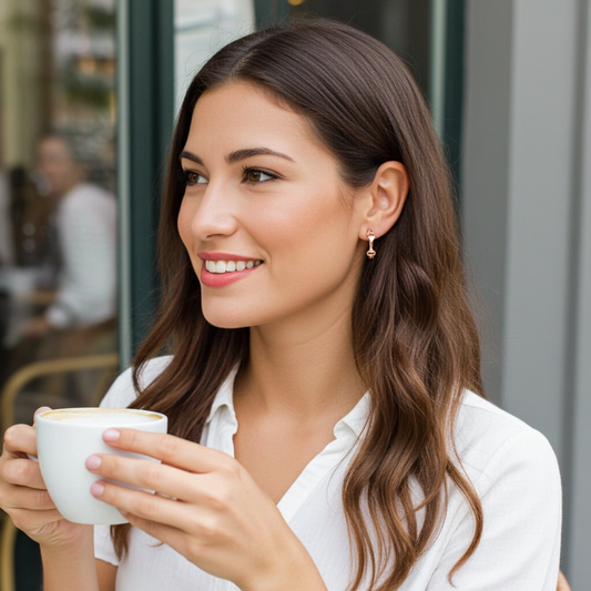 Snaffle Hoop Earrings- Rose - PEGASUS JEWELLERY