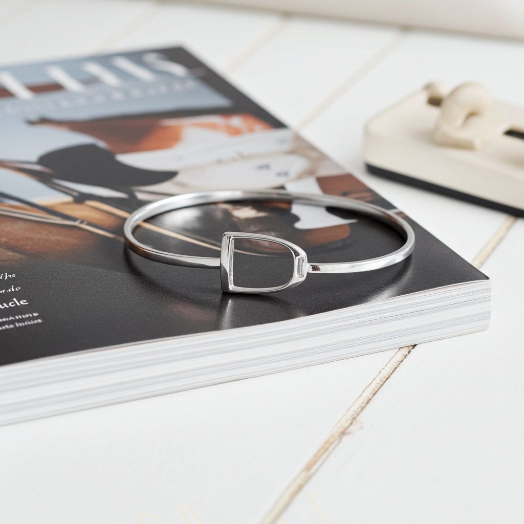 Sterling Silver Stirrup Bangle