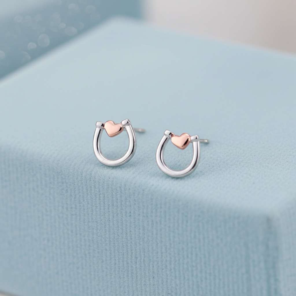 Horseshoe & Hearts Earrings - PEGASUS JEWELLERY