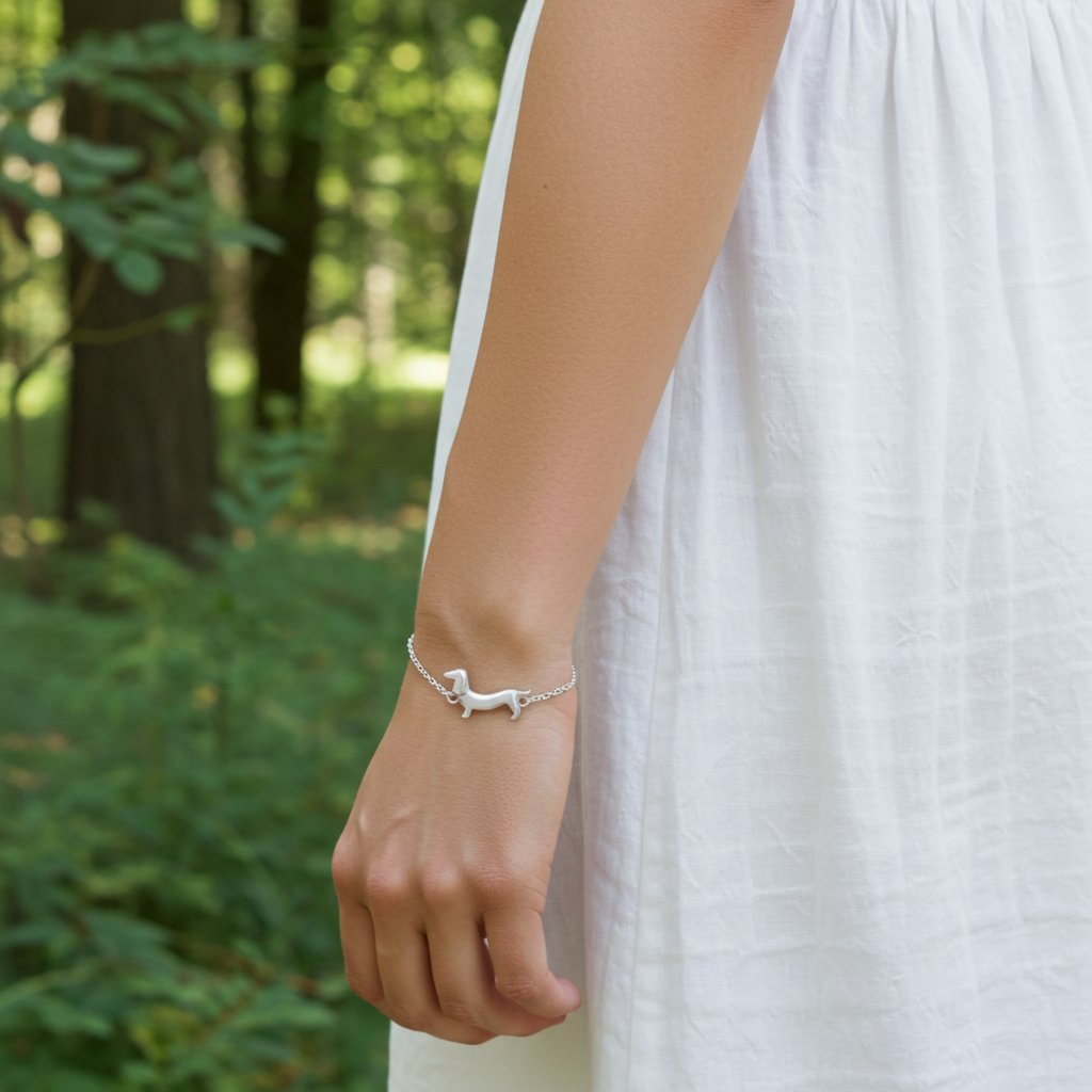 Dachshund Bracelet- Silver