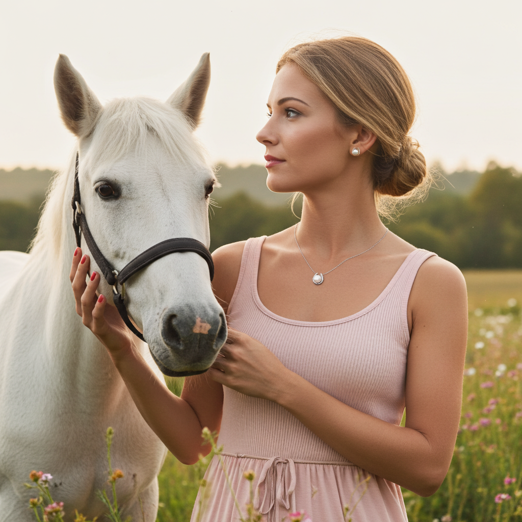 Equestrian Pearl Necklace and Earring Set - PEGASUS JEWELLERY