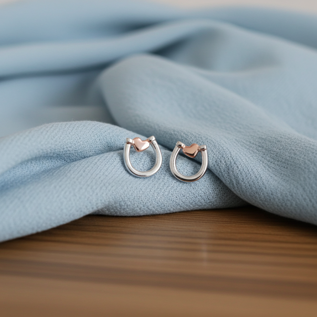 Horseshoe & Hearts Earrings - PEGASUS JEWELLERY