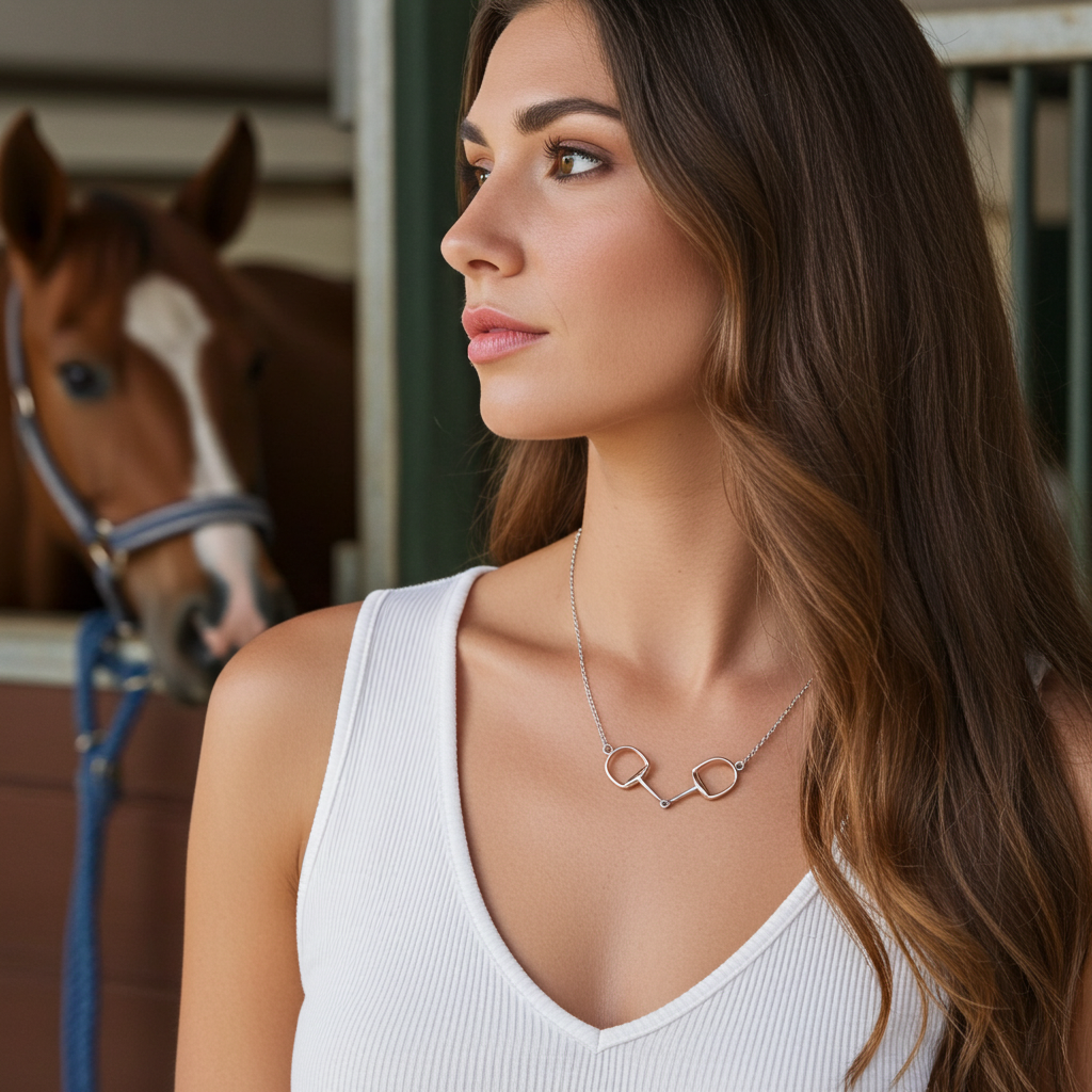 Two tone Equestrian Snaffle Necklace - PEGASUS JEWELLERY