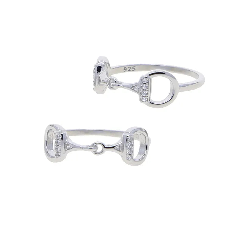 Sparkle Silver Snaffle Ring - PEGASUS JEWELLERY