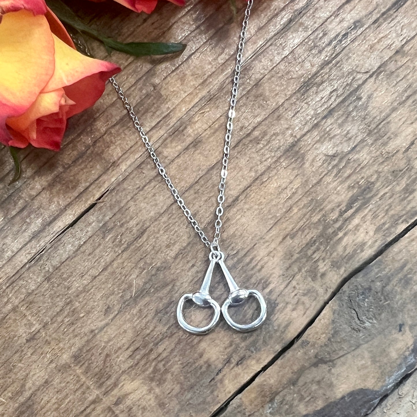 Drop Silver Snaffle Necklace