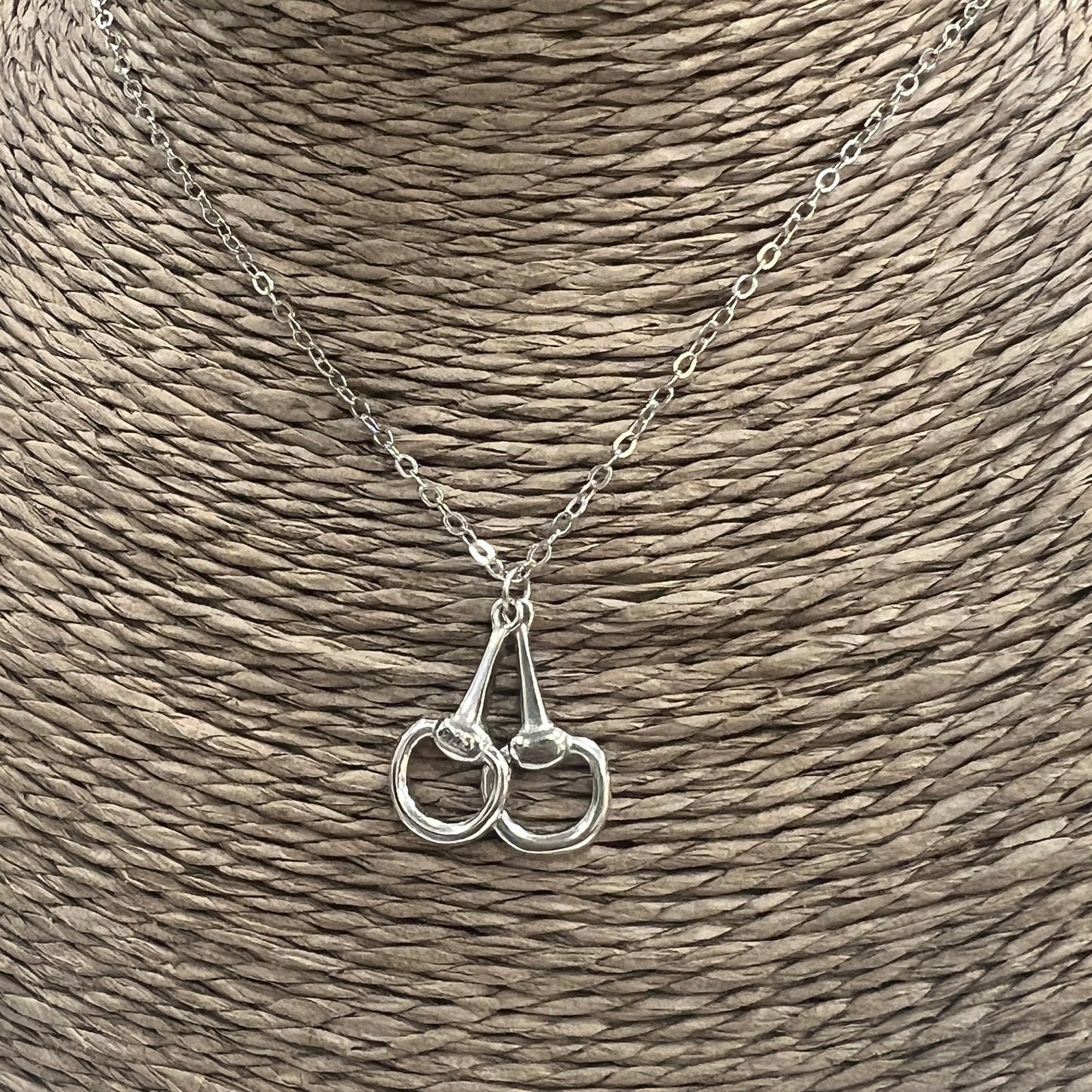 Drop Silver Snaffle Necklace