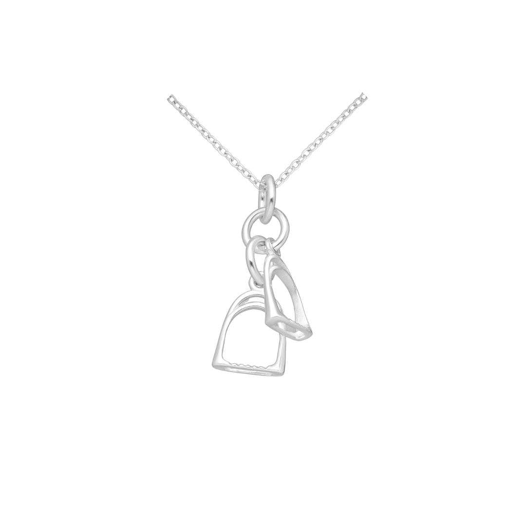 Double Silver Stirrup Necklace - PEGASUS JEWELLERY