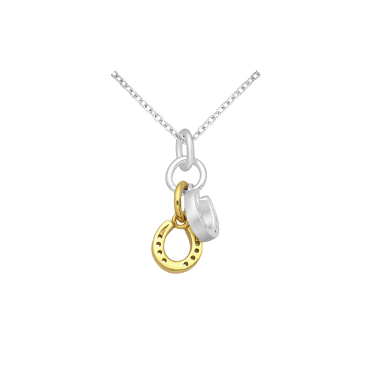 Equestrian Yellow & Silver Horseshoe Necklace - PEGASUS JEWELLERY