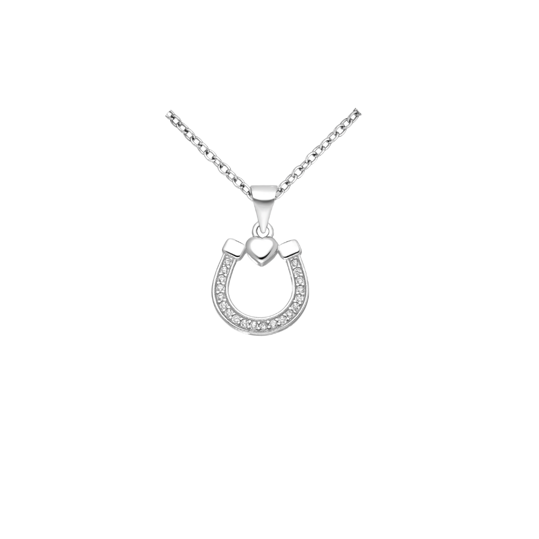 Horseshoe Silver Heart Pendant - PEGASUS JEWELLERY