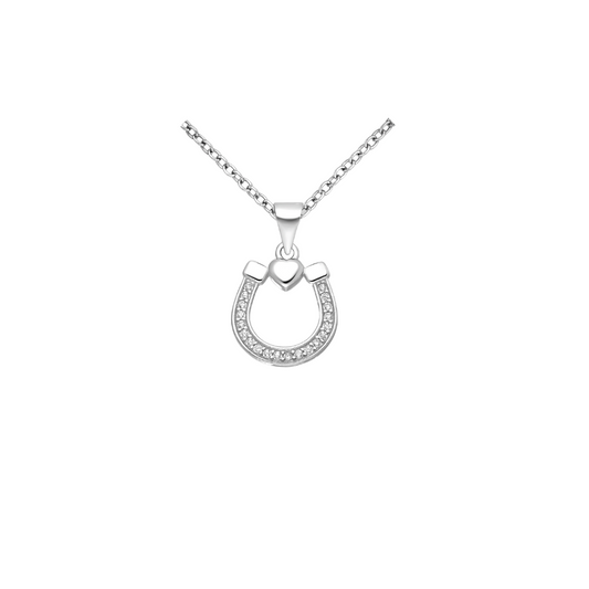Horseshoe Silver Heart Pendant - PEGASUS JEWELLERY