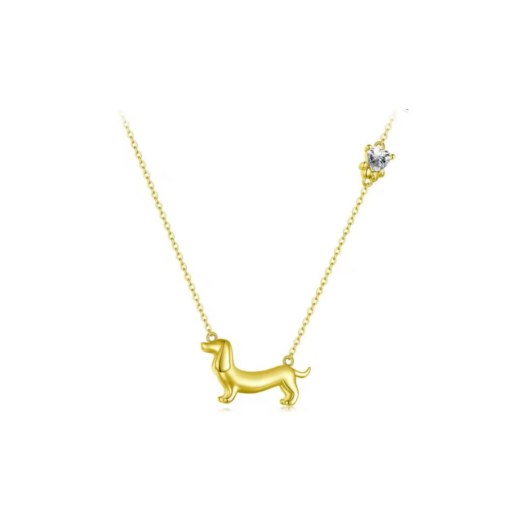 Dachshund Necklace- Gold