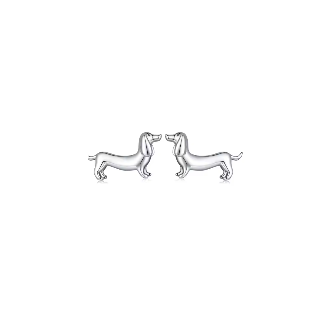 Dachshund Stud Earring- Silver
