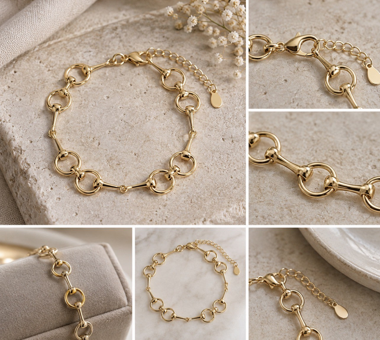 Snaffle Equestrian Bracelet - Gold