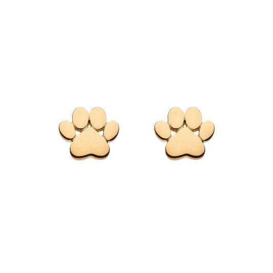 Gold Plated Paw Print Earrings - PEGASUS JEWELLERY