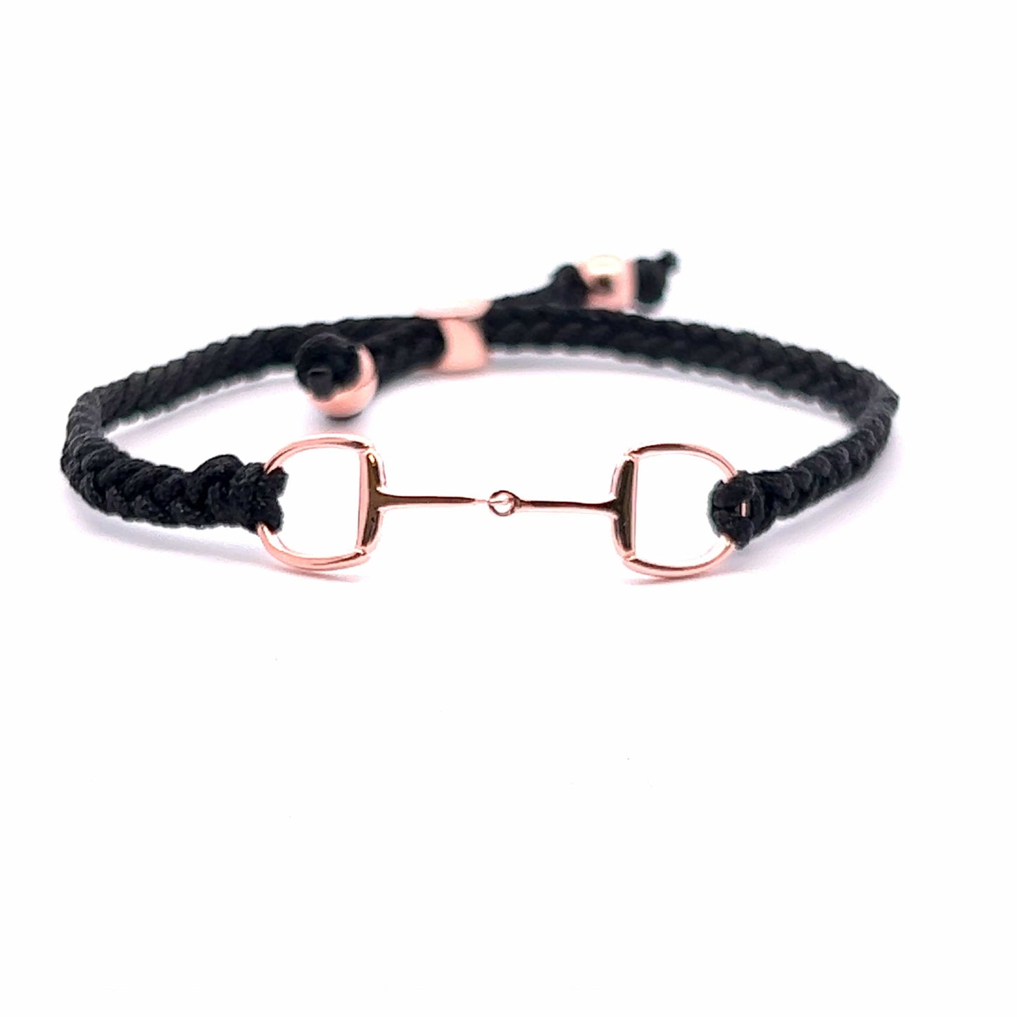 PEGASUS JEWELLERY Bracelet Rose Gold Black Single Snaffle Friendship Bracelet.