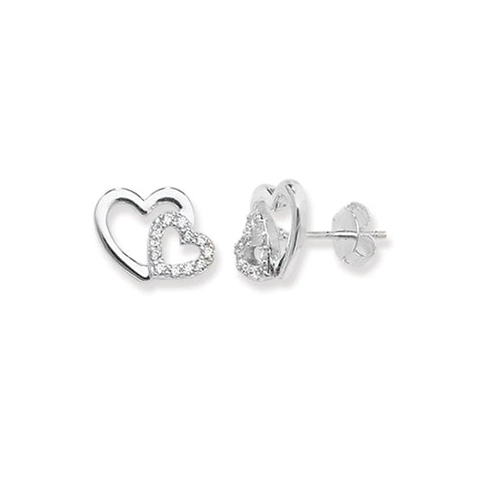 PEGASUS JEWELLERY Double Heart Earrings