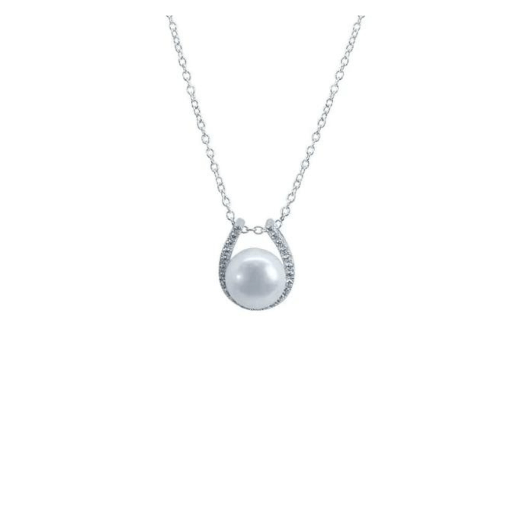 Pegasus Pearl Horseshoe Sparkle NecklaceNecklacesPEGASUS JEWELLERY