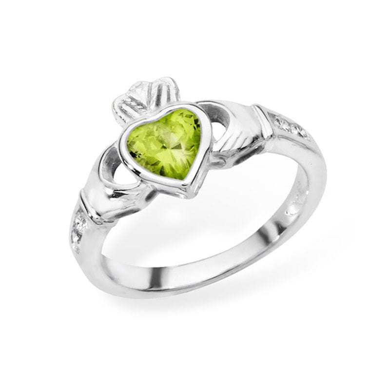 Claddagh ring deals august birthstone