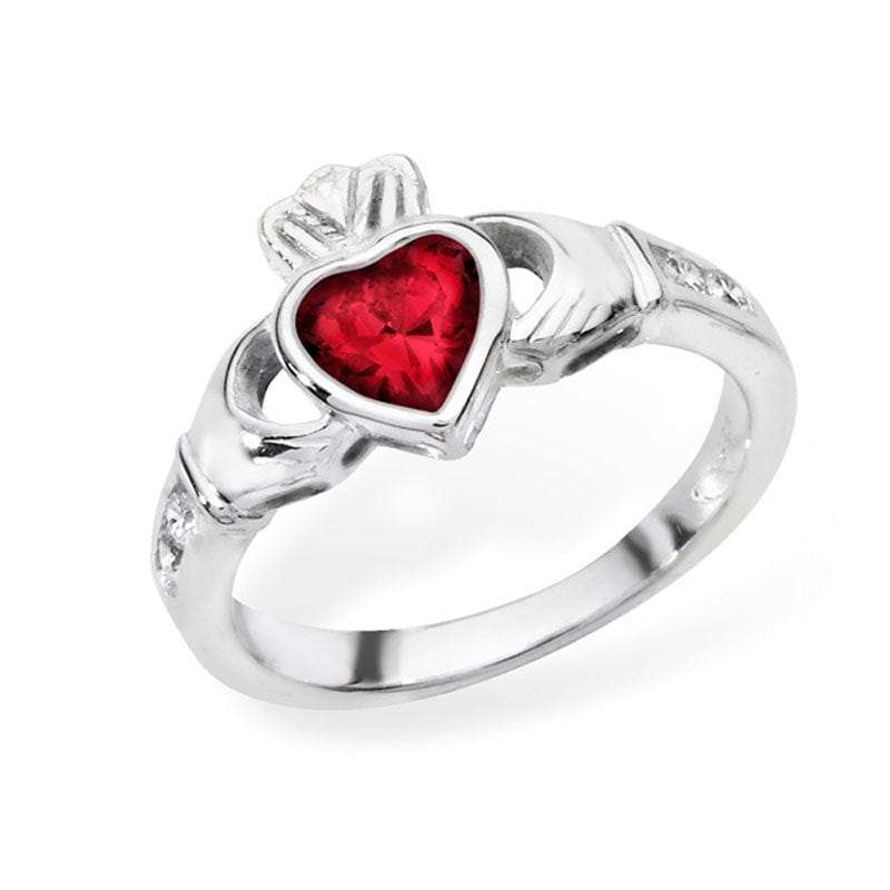PEGASUS JEWELLERY Rings Birthstone Claddagh Ring- January