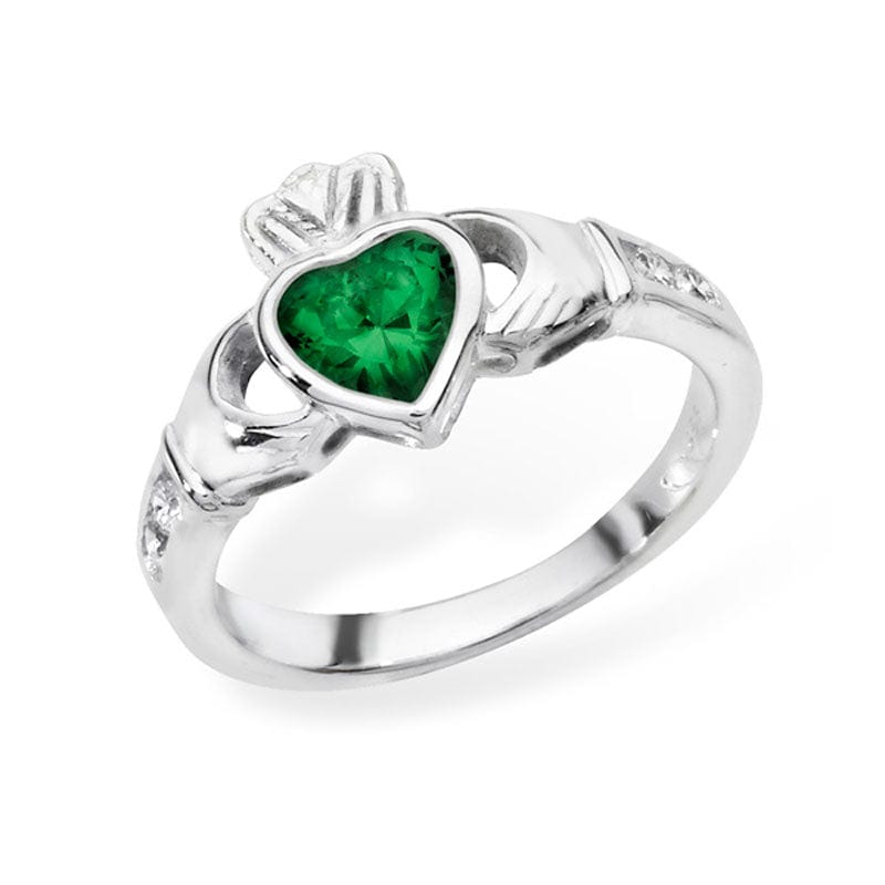 PEGASUS JEWELLERY Rings Birthstone Claddagh Ring- May