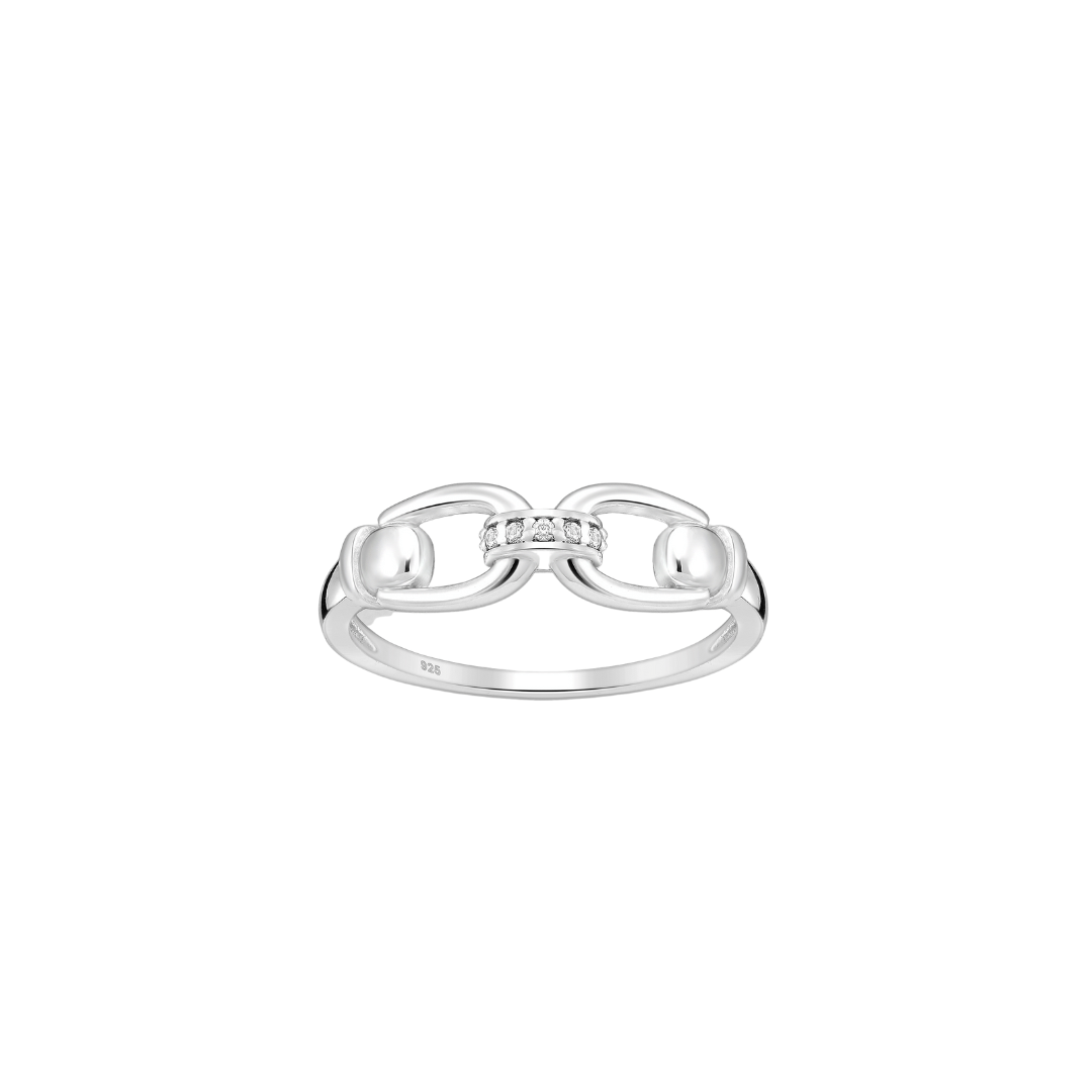PEGASUS JEWELLERY Rings Sparkle Equestrian Snaffle Loop Ring