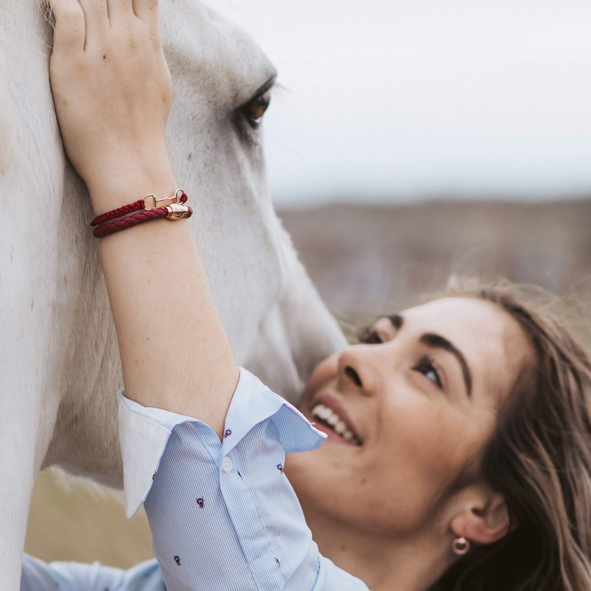 PEGASUS JEWELLERY Bracelet Rose Gold Mulberry Snaffle Friendship Bracelet.