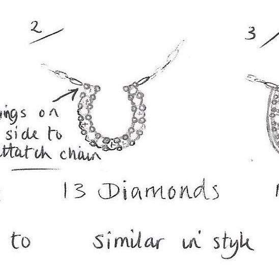 PEGASUS JEWELLERY Diamond Pendant Diamond Horseshoe Pendant ' The Bambi Style' White Gold