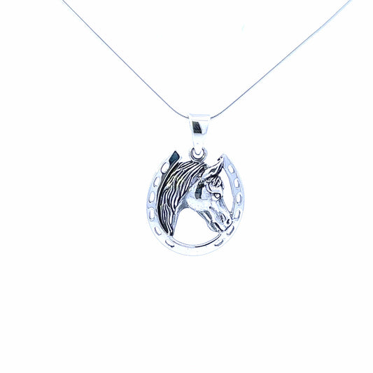 PEGASUS JEWELLERY Horse head & Horseshoe Necklace