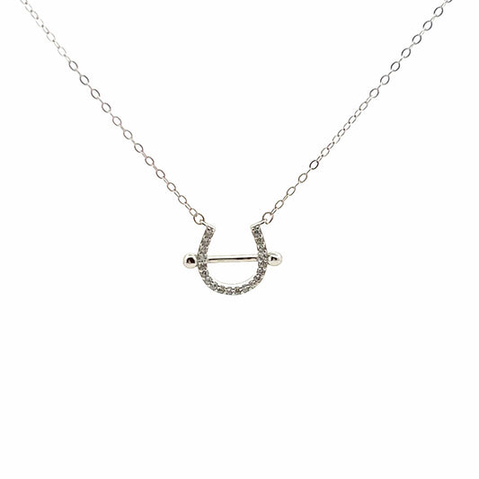 PEGASUS JEWELLERY Silver Bar Horseshoe Necklace