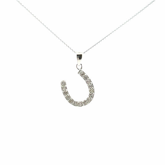 PEGASUS JEWELLERY Silver Horseshoe Sparkle Necklace