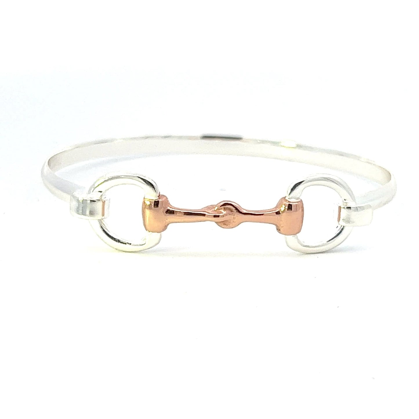 PEGASUS JEWELLERY Silver & Rose Gold Snaffle Bangle
