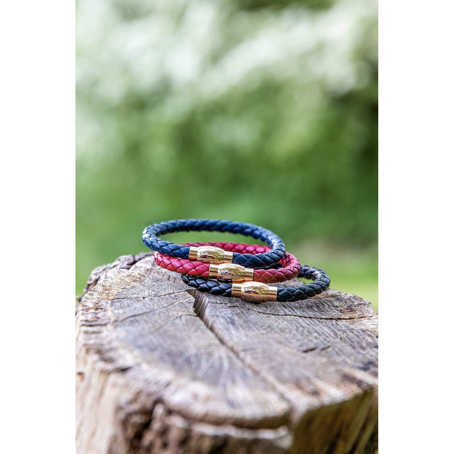 PEGASUS JEWELLERY Vitality Bracelets Vitality Leather Rose Gold  Bracelet- Navy Blue
