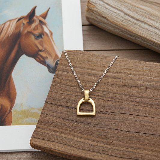 Mini Stirrup Necklace - Gold