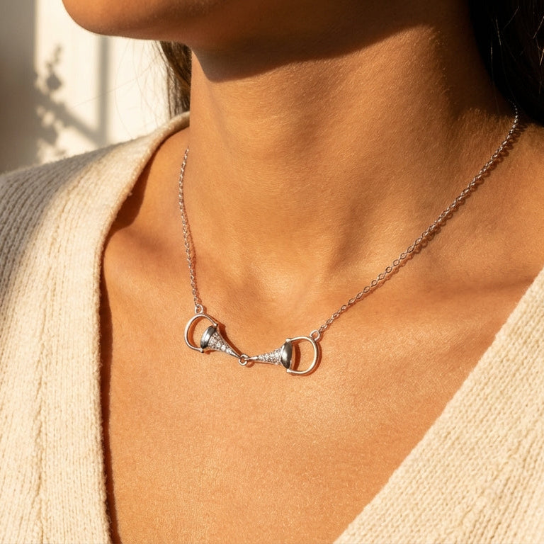 Sparkle Snaffle Necklace- Rose - PEGASUS JEWELLERY