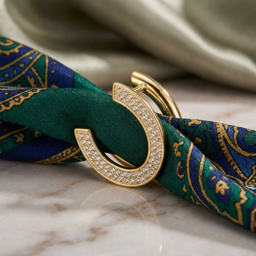 Limited Edition Horseshoe Scarf Ring - Gold - PEGASUS JEWELLERY