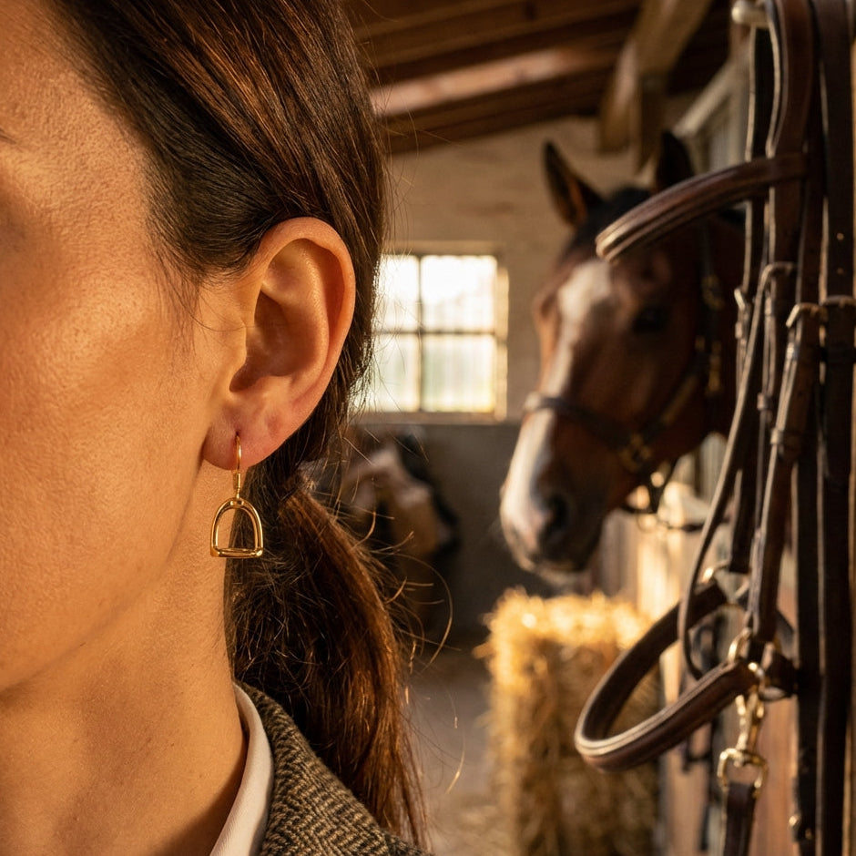 Gold Vermeil Sterling Silver Stirrup Earrings - PEGASUS JEWELLERY